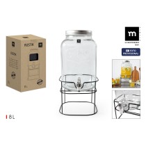 Distributeur de boissons La Mediterránea Rustik Métal verre 8 L 22 x 22 x 37 cm (4 Unités)