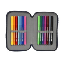 School Case with Accessories F.C. Barcelona Navy Blue 12.5 x 19.5 x 4 cm (28 Pieces)