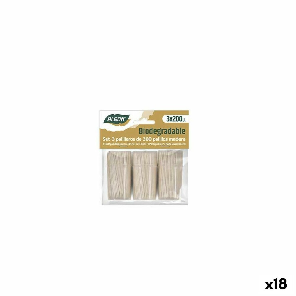 Cure-dents Algon Bois 600 Pièces (18 Unités)