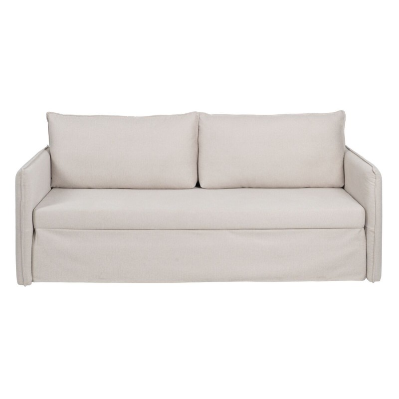 Sofa Beige Polyester Linen 210 x 93 x 95 cm