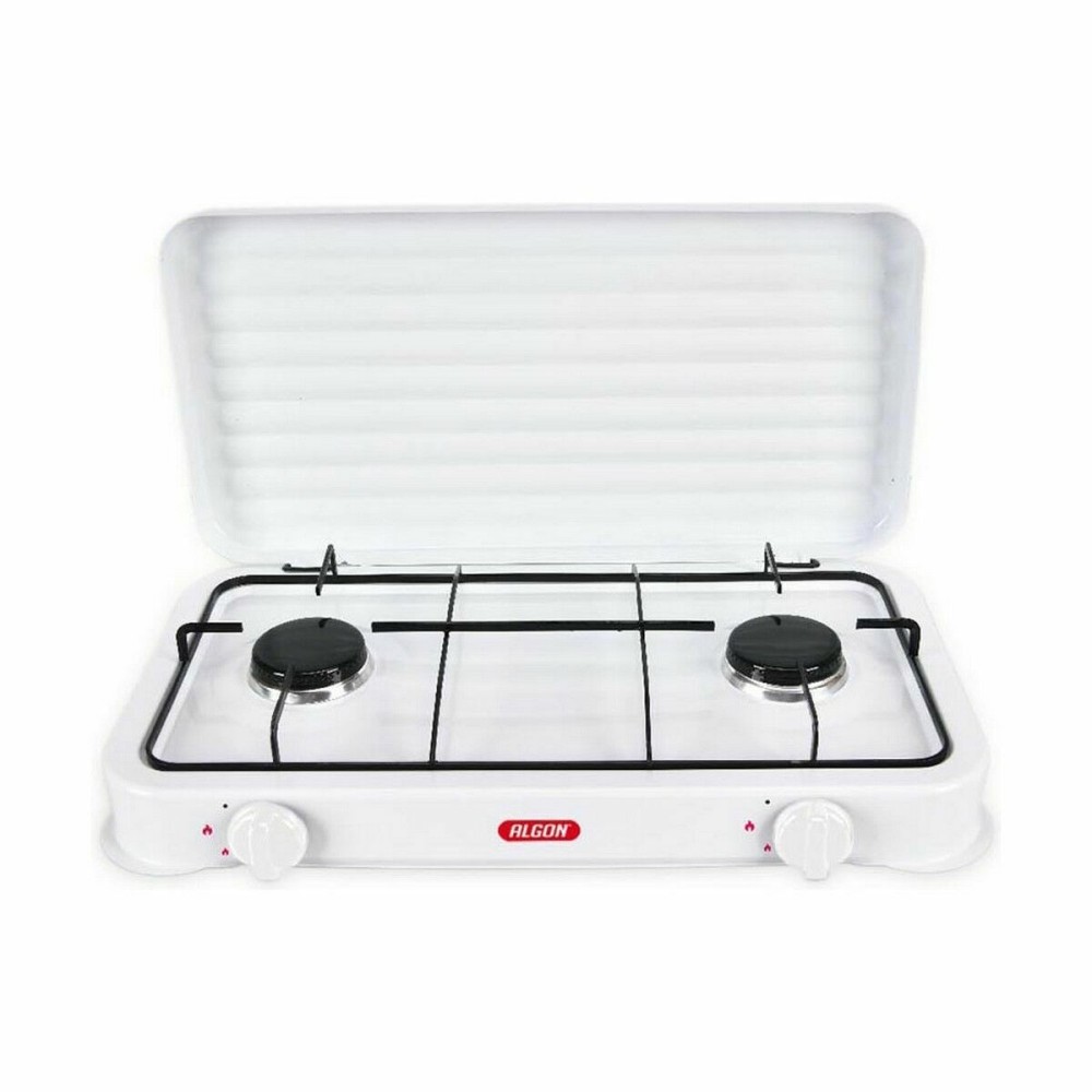 gas stove Algon With lid White 4400 W 55 x 7 x 32 cm (2 Units)