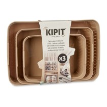 Set of organiser trays Kipit 041271-5 Beige Plastic Rectangular 6 Units