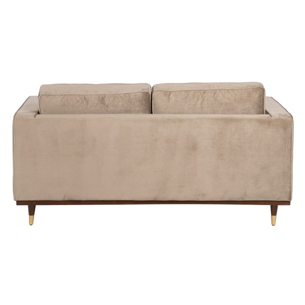 Sofa 172 x 89 x 91 cm Champagne Synthetic Fabric Wood Velvet