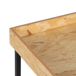 Jeu de 3 tables Noir Naturel Fer Bois MDF 57,5 x 37,5 x 67,5 cm (3 Unités)