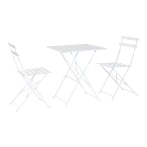 Tisch-Set mit 2 Stühlen Home ESPRIT Weiß 60 x 60 x 71 cm