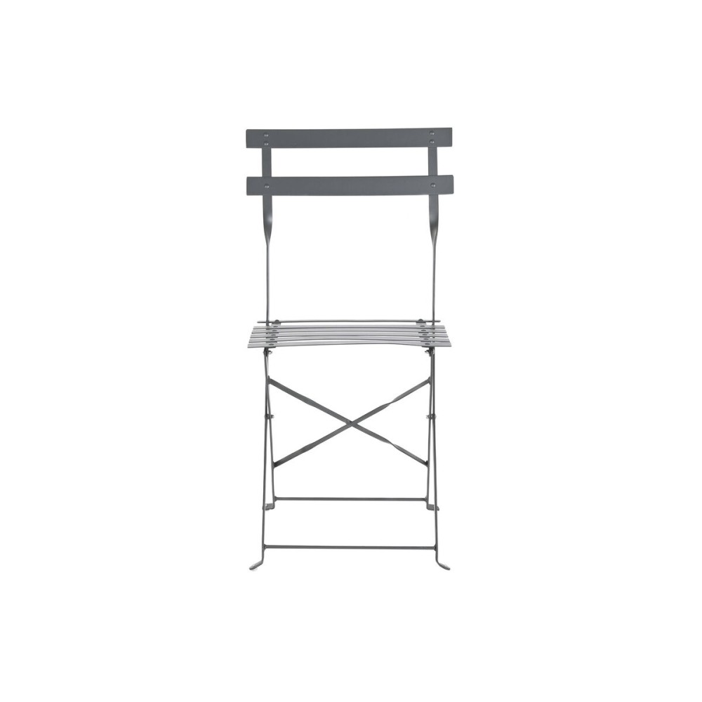 Ensemble Table + 2 Chaises Home ESPRIT Gris 60 x 60 x 71 cm