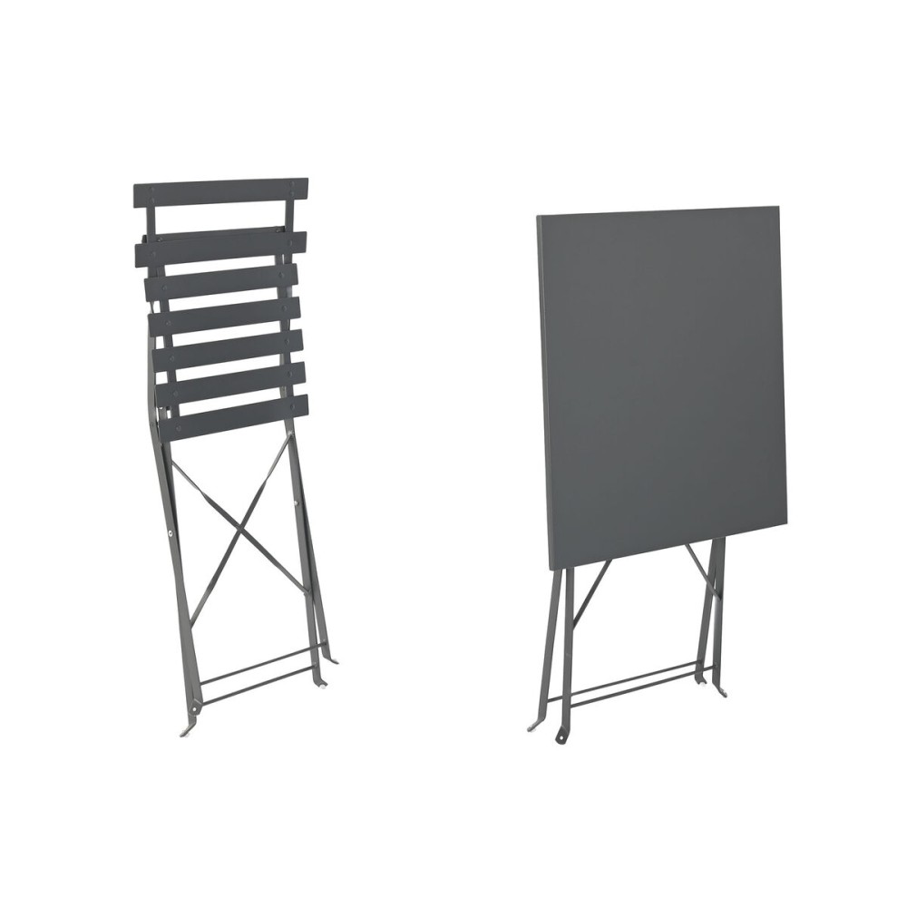 Table set with 2 chairs Home ESPRIT Grey 60 x 60 x 71 cm