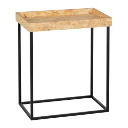 Jeu de 3 tables Noir Naturel Fer Bois MDF 57,5 x 37,5 x 67,5 cm (3 Unités)