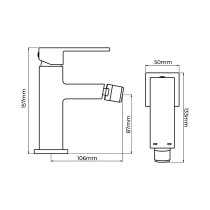 Mixer Tap EDM 01191 Getaria Stainless steel Brass Zinc Bidet