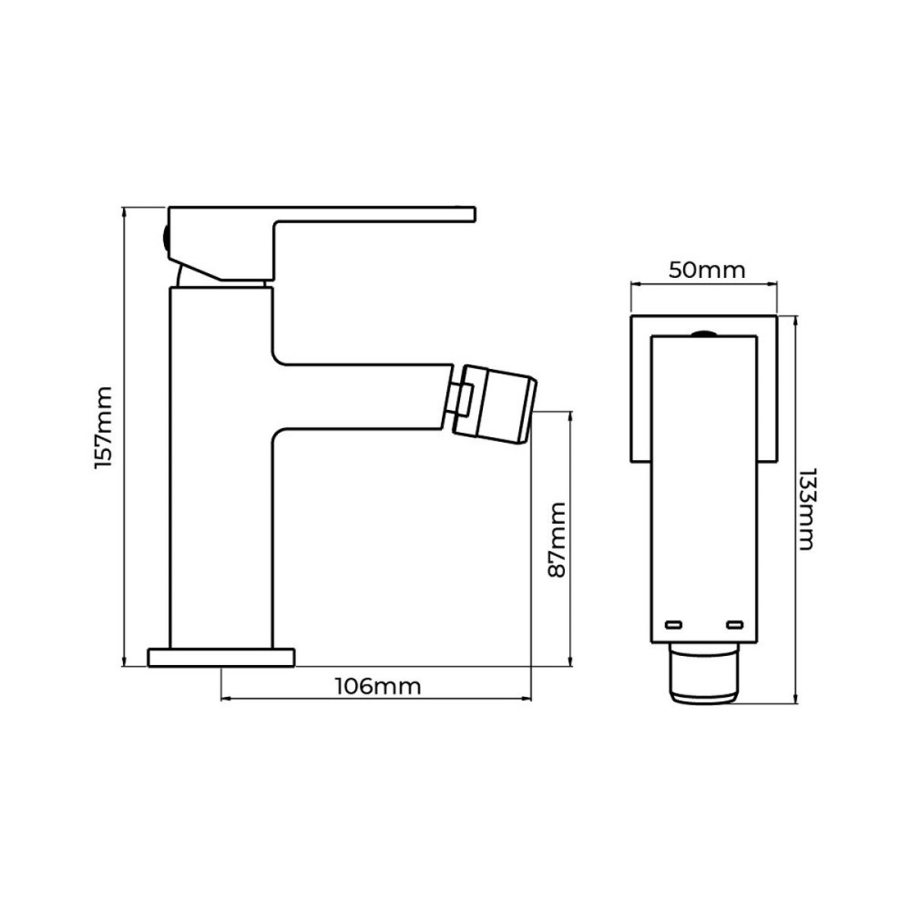 Mixer Tap EDM 01191 Getaria Stainless steel Brass Zinc Bidet