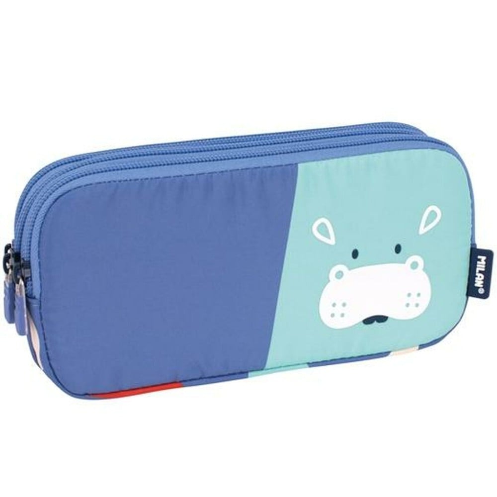 Trousse d'écolier Milan Animals Bleu 20 x 11 x 6,5 cm