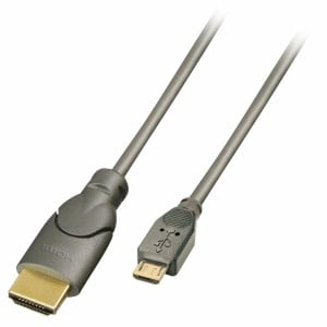 USB-Kabel auf micro-USB LINDY 41567 Anthrazit 2 m