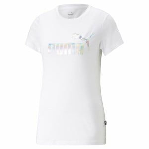 Damen Kurzarm-T-Shirt Puma Ess+ Nova Shine Weiß