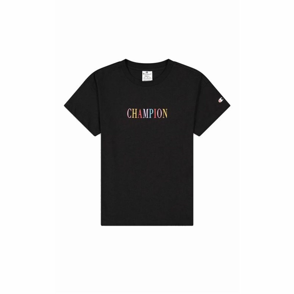 Women’s Short Sleeve T-Shirt Champion Crewneck Croptop Black