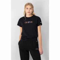 Damen Kurzarm-T-Shirt Champion Crewneck Croptop Schwarz