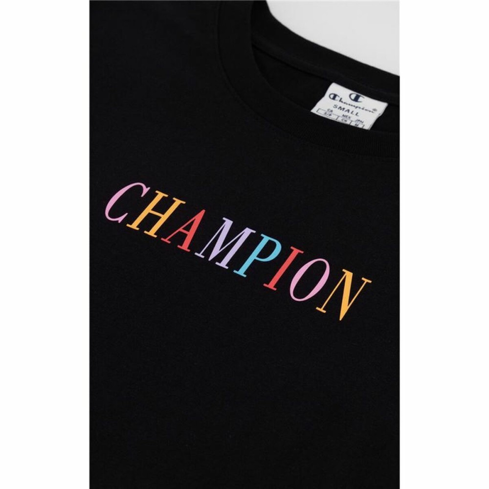 Damen Kurzarm-T-Shirt Champion Crewneck Croptop Schwarz