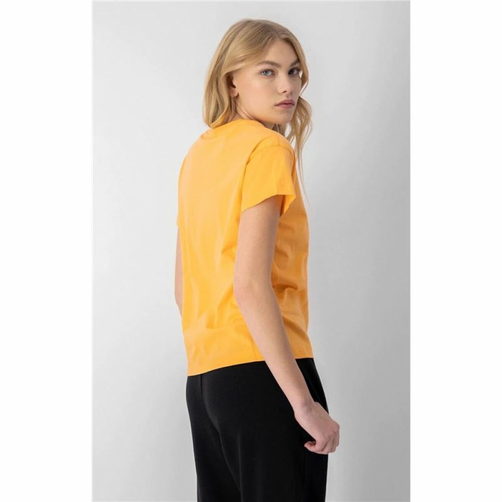 Women’s Short Sleeve T-Shirt Champion Crewneck Croptop Yellow