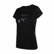 Damen Kurzarm-T-Shirt Trangoworld Zalabi Berg Schwarz