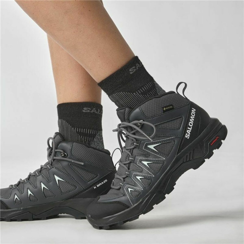 Bottes de montagne Salomon X Braze Mid Gore-Tex Femme Noir