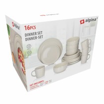 Geschirr Alpina Creme aus Keramik 16 Stücke (4 Stück)