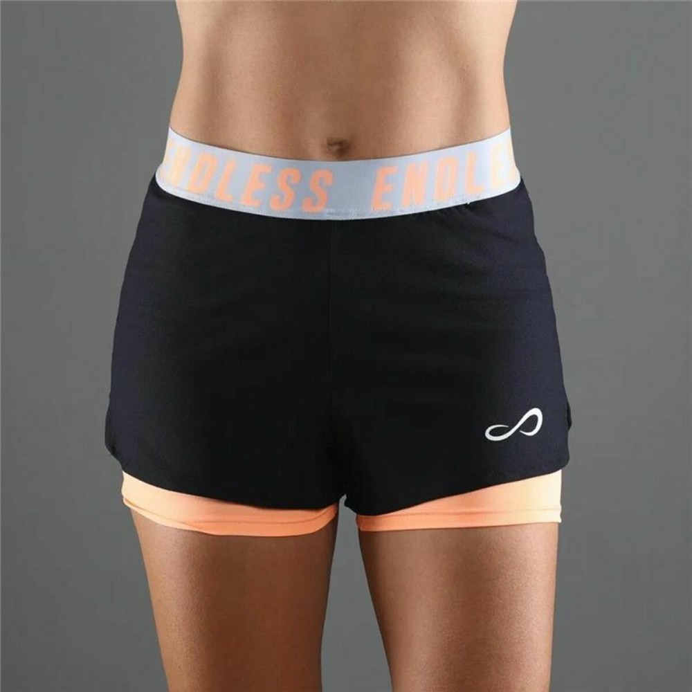 Damen-Sportshorts Endless Tech Iconic Orange Schwarz