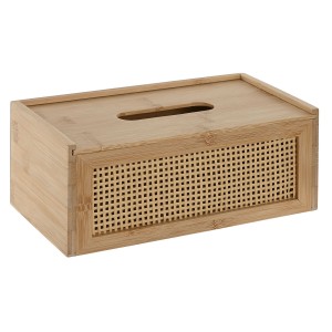 Tissue-Box Home ESPRIT Bambus Rattan 25 x 13 x 10 cm