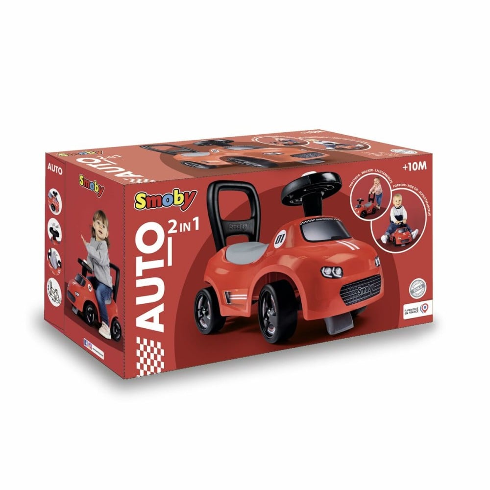 Tricycle Smoby Noir Rouge 2 en 1