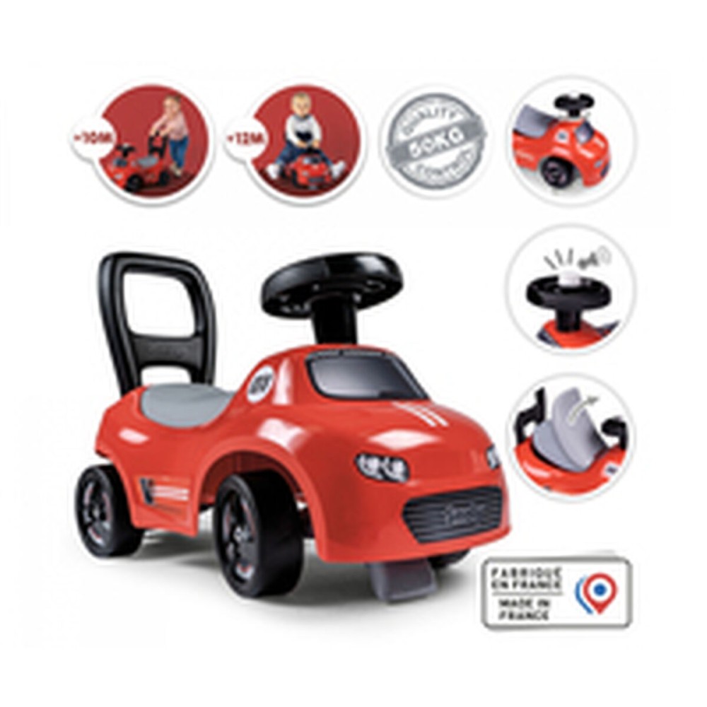 Tricycle Smoby Noir Rouge 2 en 1