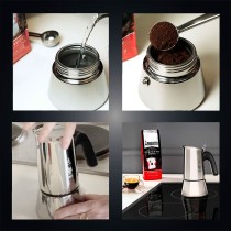 Italienische Kaffeemaschine Bialetti NEW VENUS Silberfarben Metall Edelstahl