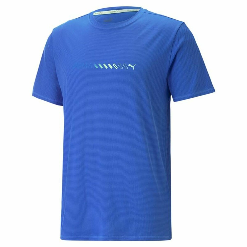 Men’s Short Sleeve T-Shirt Puma Run Favorite Logo Blue