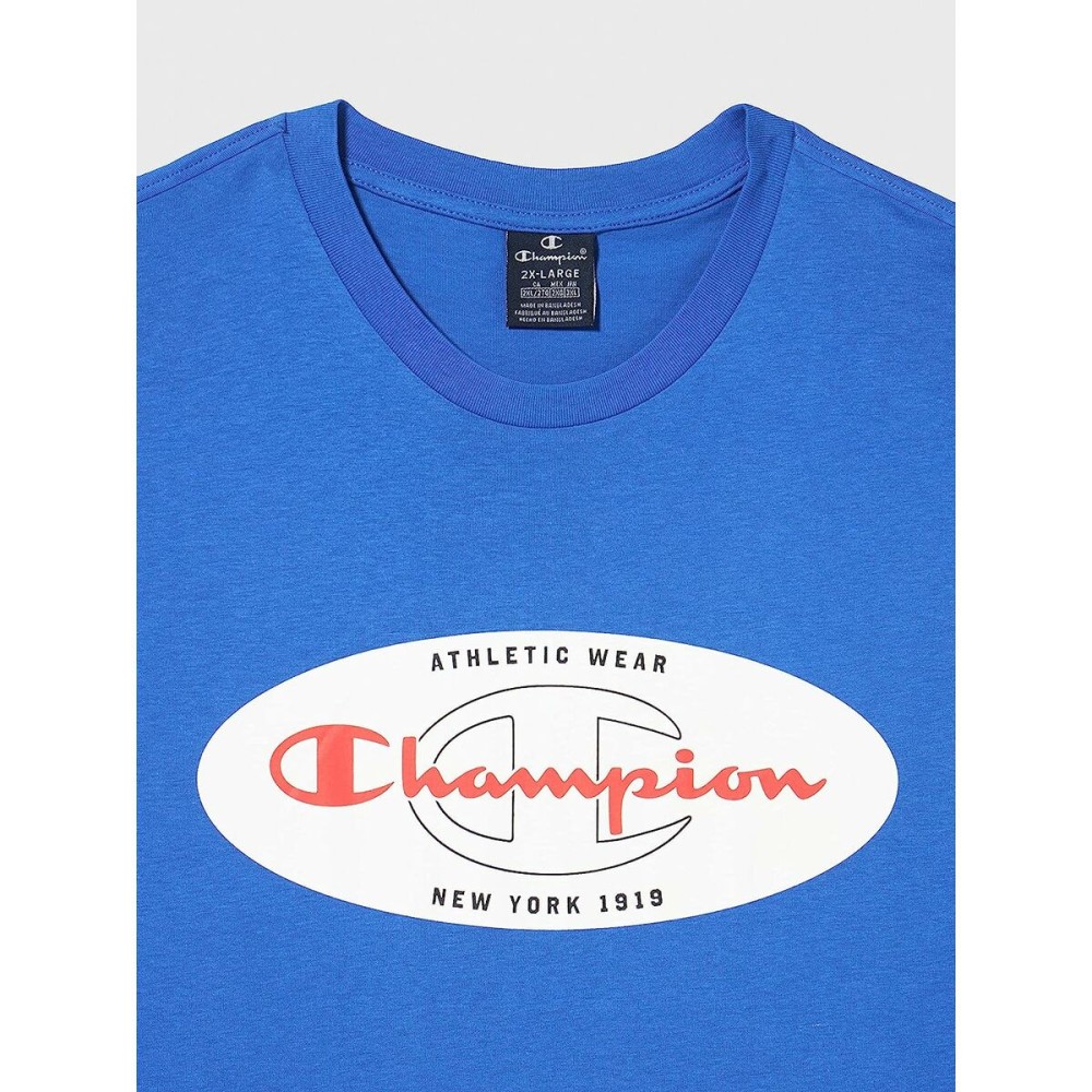 Men’s Short Sleeve T-Shirt Champion Crewneck Blue