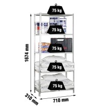 Étagère Simon Rack Bois 167,4 X 71 X 31 CM Gris 5 Etagères