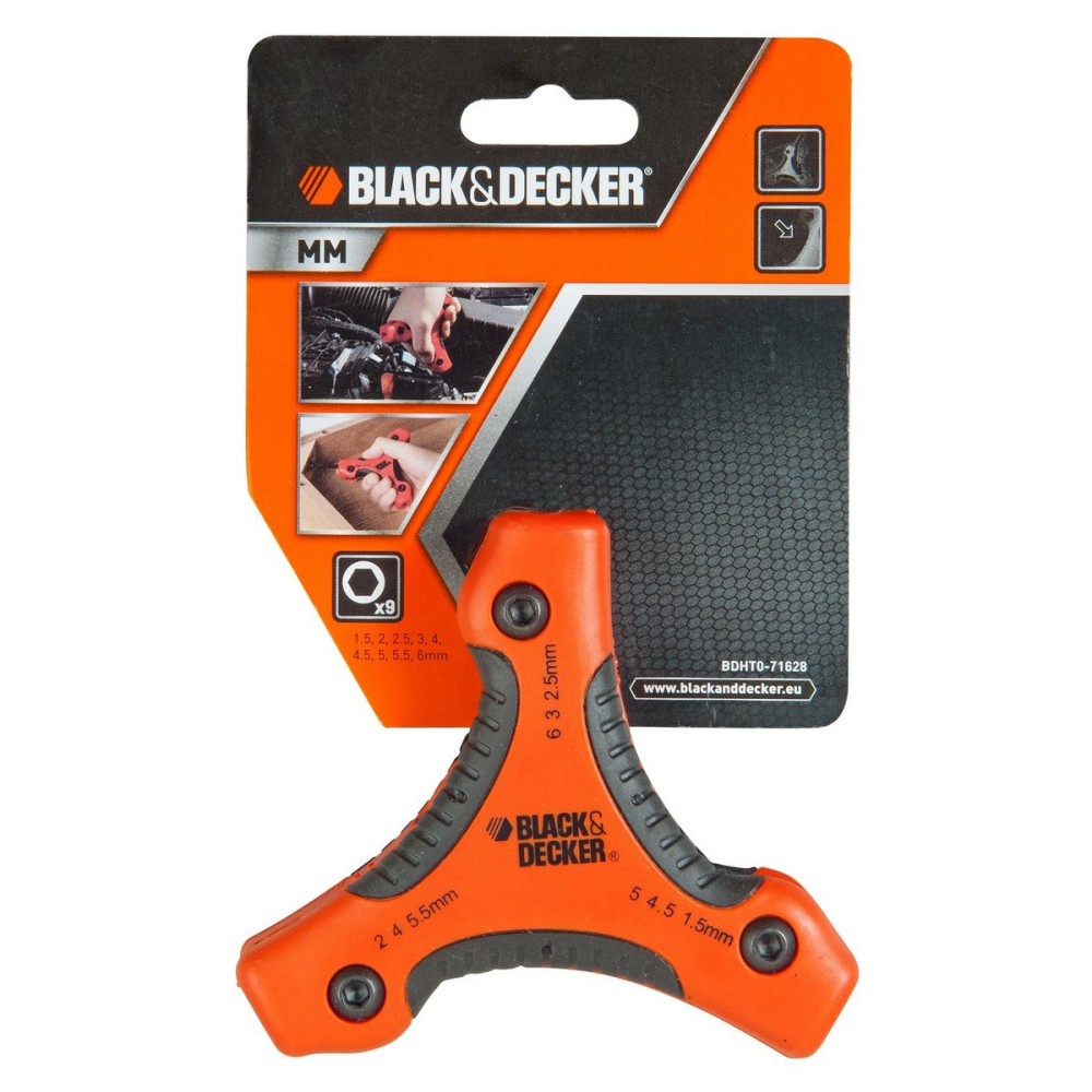 Foldable Hexagonal keys Black & Decker bdht0-71628 1,5-2-2,5-3-4-4,5-5-5,5-6 mm