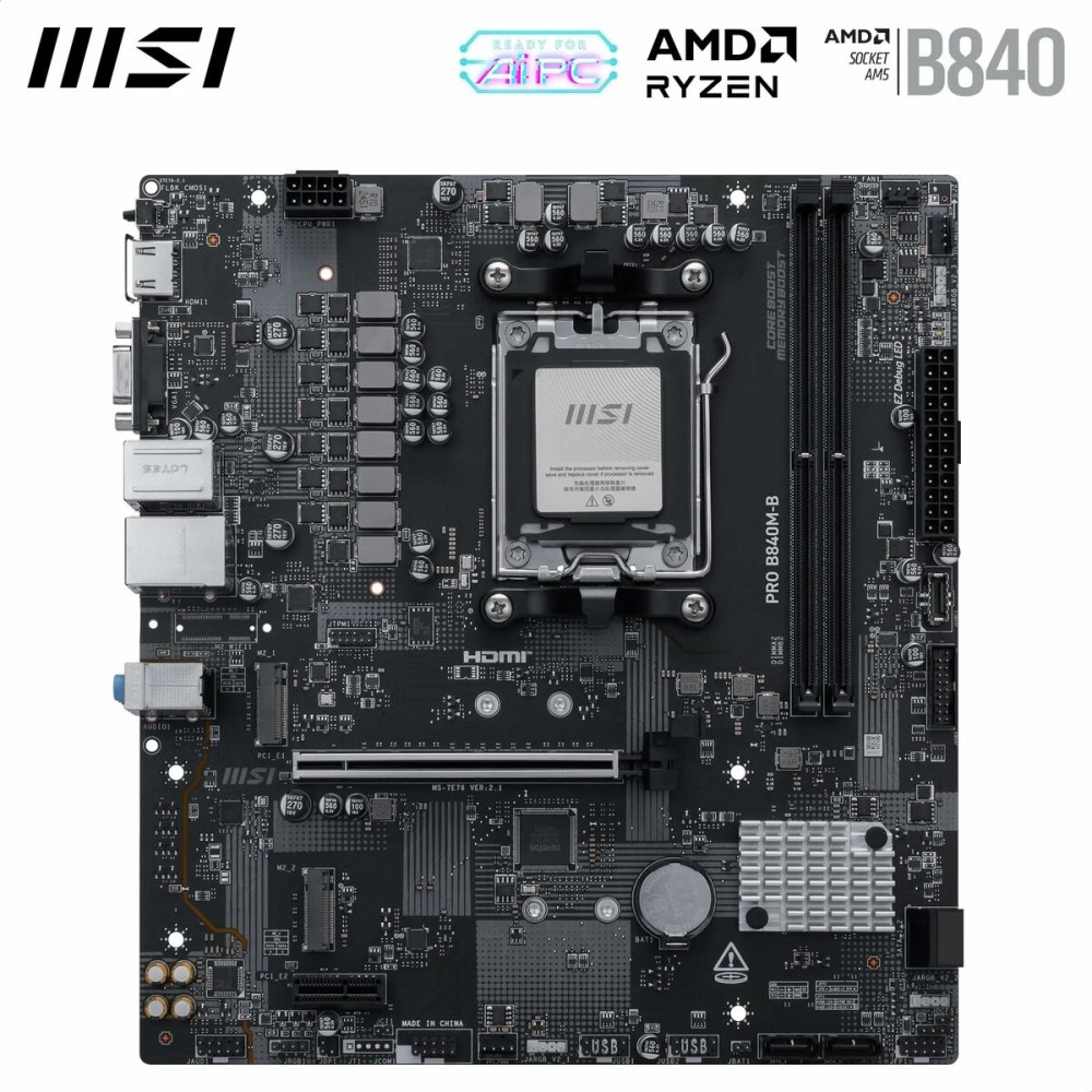 Motherboard MSI PRO B840M-B AMD AM5 AMD