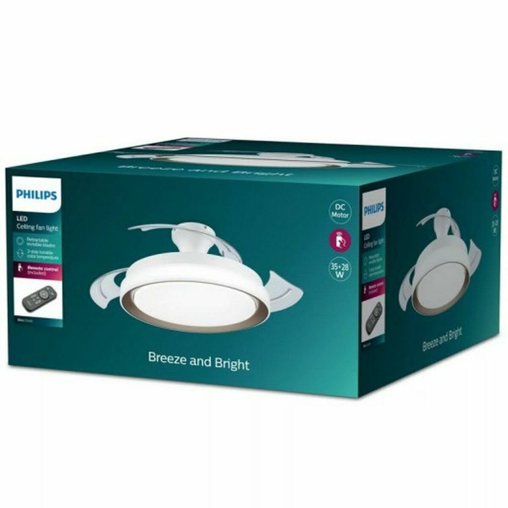 Deckenventilator mit Lampe Philips 929004081801 Weiß Gold Metall