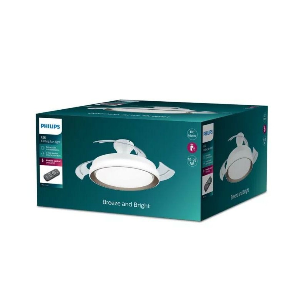 Deckenventilator mit Lampe Philips 929004081801 Weiß Gold Metall