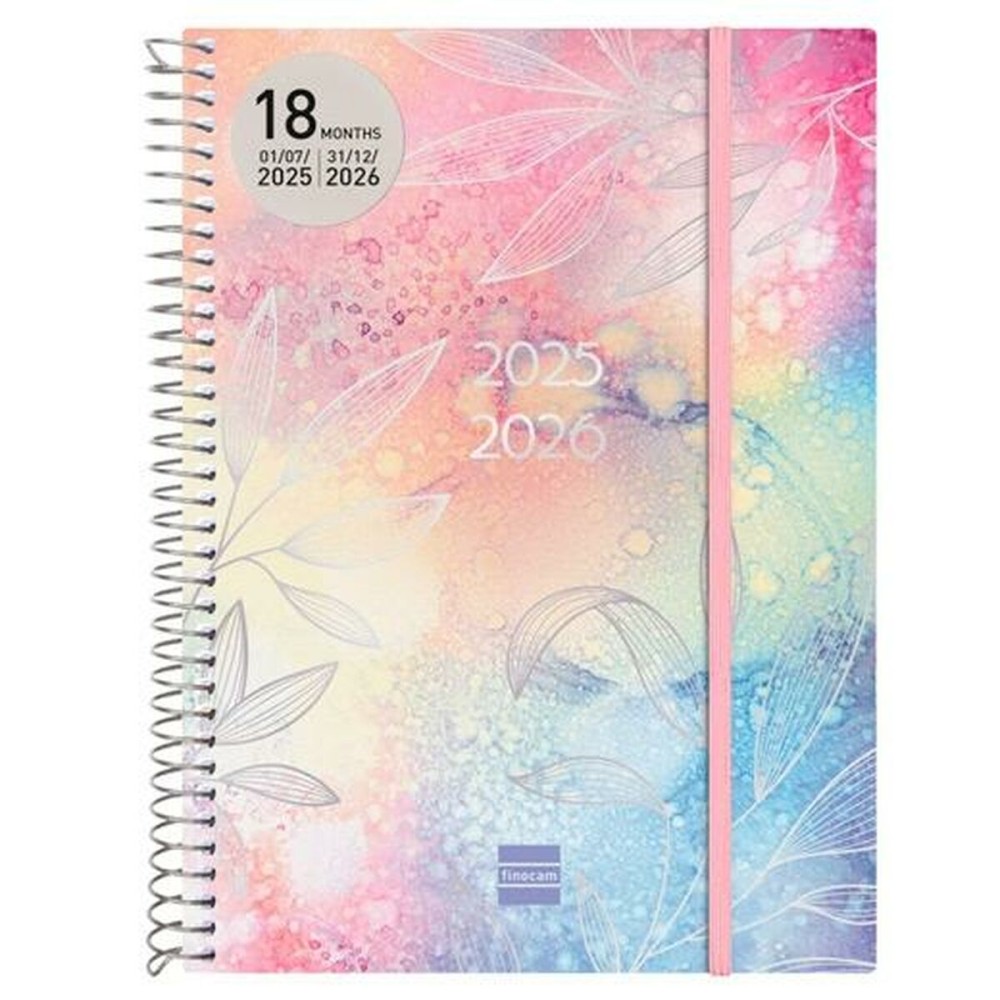 Diary Finocam PRETTY Multicolour A5 15,5 x 21,2 cm 2025-2026