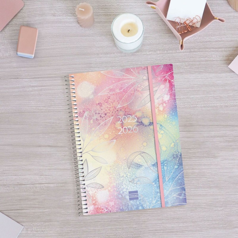 Diary Finocam PRETTY Multicolour A5 15,5 x 21,2 cm 2025-2026