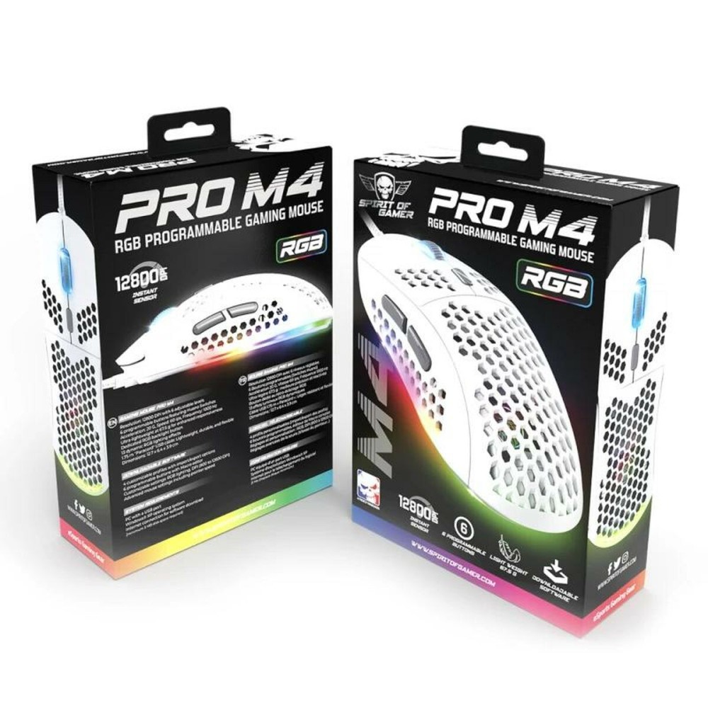 Souris Spirit of Gamer Ratón Pro M4 Blanc