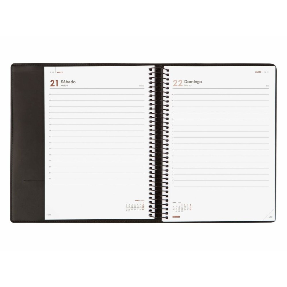 Diary Finocam DUOBAND Black A5 15,5 x 21,2 cm 2025-2026
