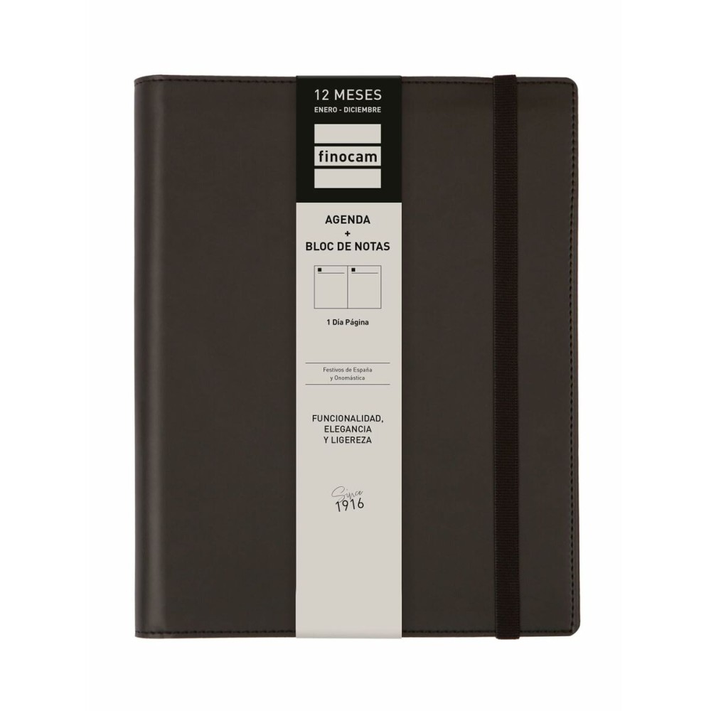 Diary Finocam DUOBAND Black A5 15,5 x 21,2 cm 2025-2026