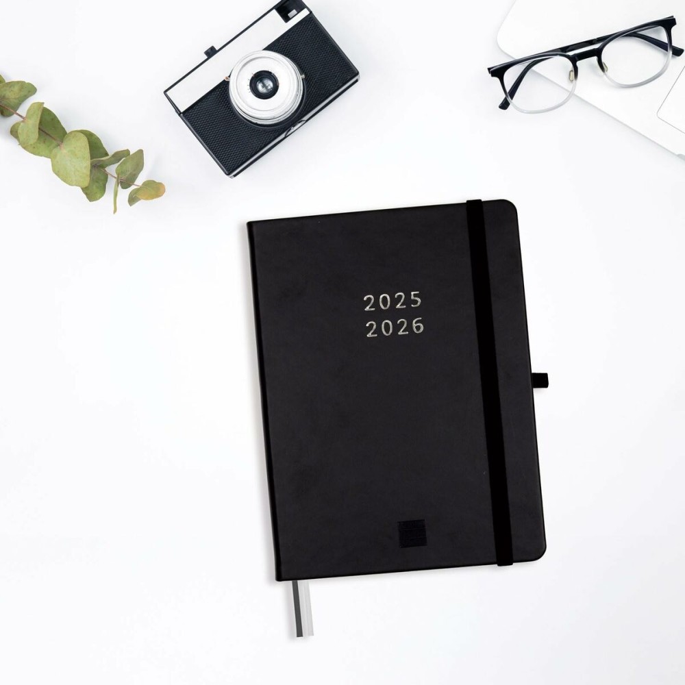 Diary Finocam MÍNIMAL Black A5 14 x 19 cm 2025-2026