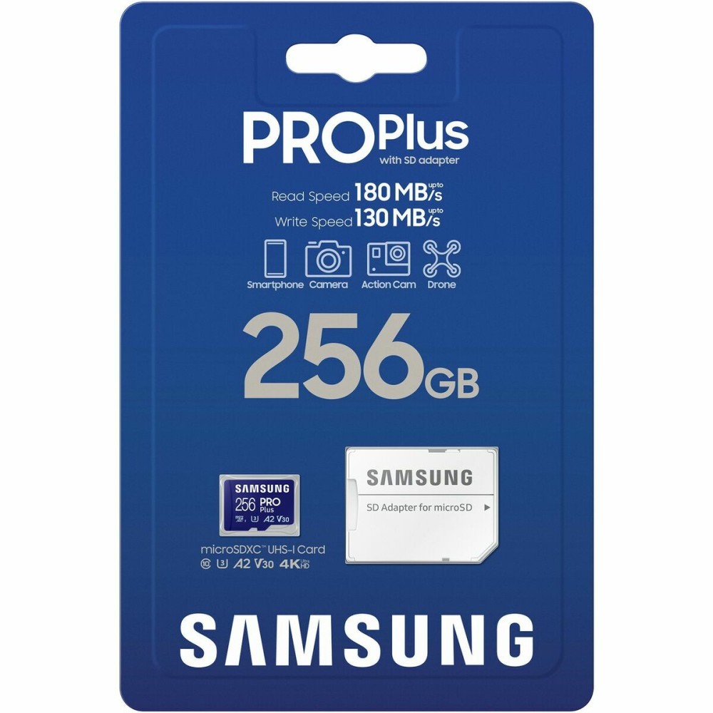 Carte Mémoire Micro SD avec Adaptateur Samsung MicroSDHC PRO Plus 256GB