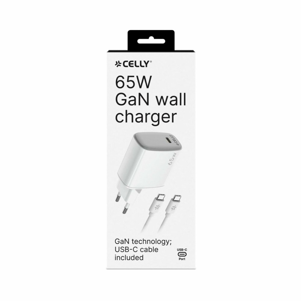 Wall Charger Celly UPTC1USBC65WCTC White