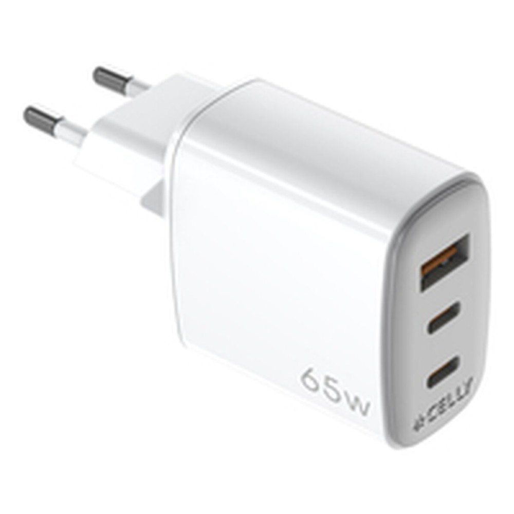 Wandladegerät Celly UPTC1USB2USBC65 Weiß
