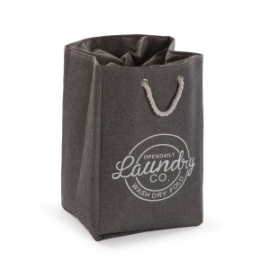 Panier à linge Versa Gris Polyester PVC Métal EVA 30 x 55 x 36 cm