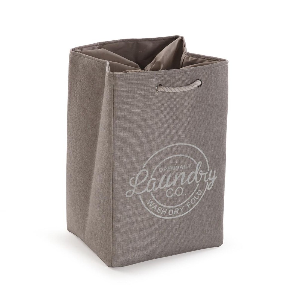 Panier à linge Versa Gris Polyester PVC Métal EVA 30 x 55 x 36 cm