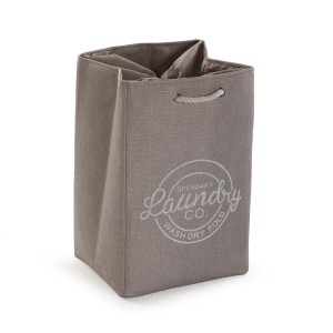 Panier à linge Versa Gris Polyester PVC Métal EVA 30 x 55 x 36 cm