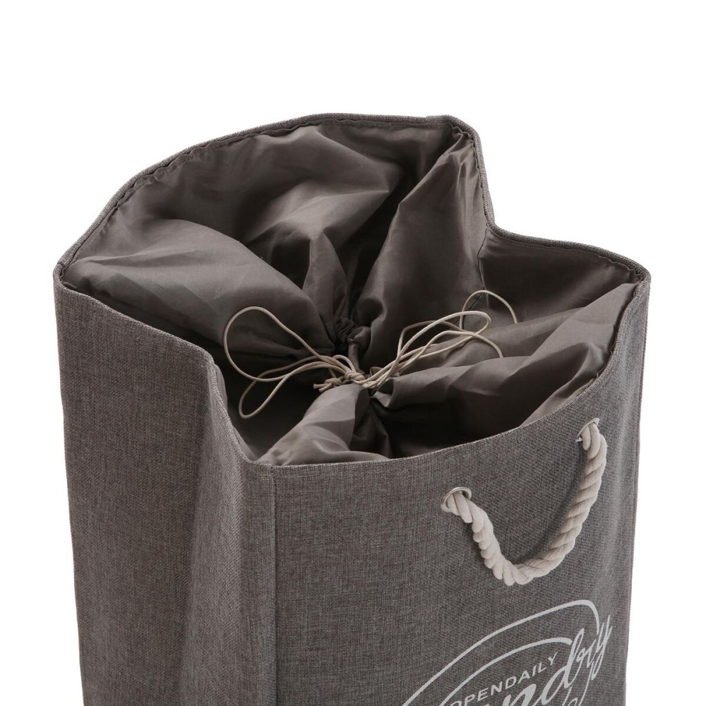Panier à linge Versa Gris Polyester PVC Métal EVA 30 x 55 x 36 cm