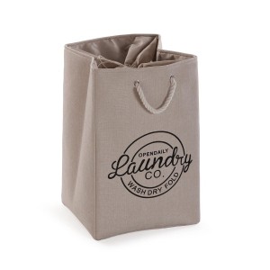 Panier à linge Versa Crème Polyester PVC Métal EVA 30 x 55 x 36 cm